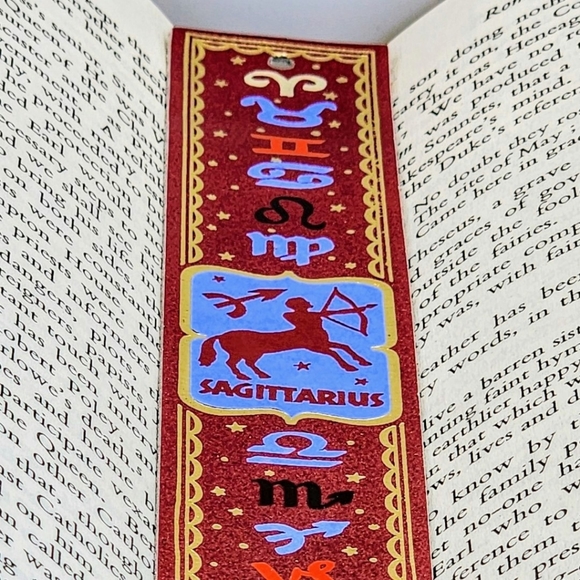 Top-Grain Leather Decorative Zodiac Bookmarks - Sagittarius Astrology Sign - Picture 7 of 9